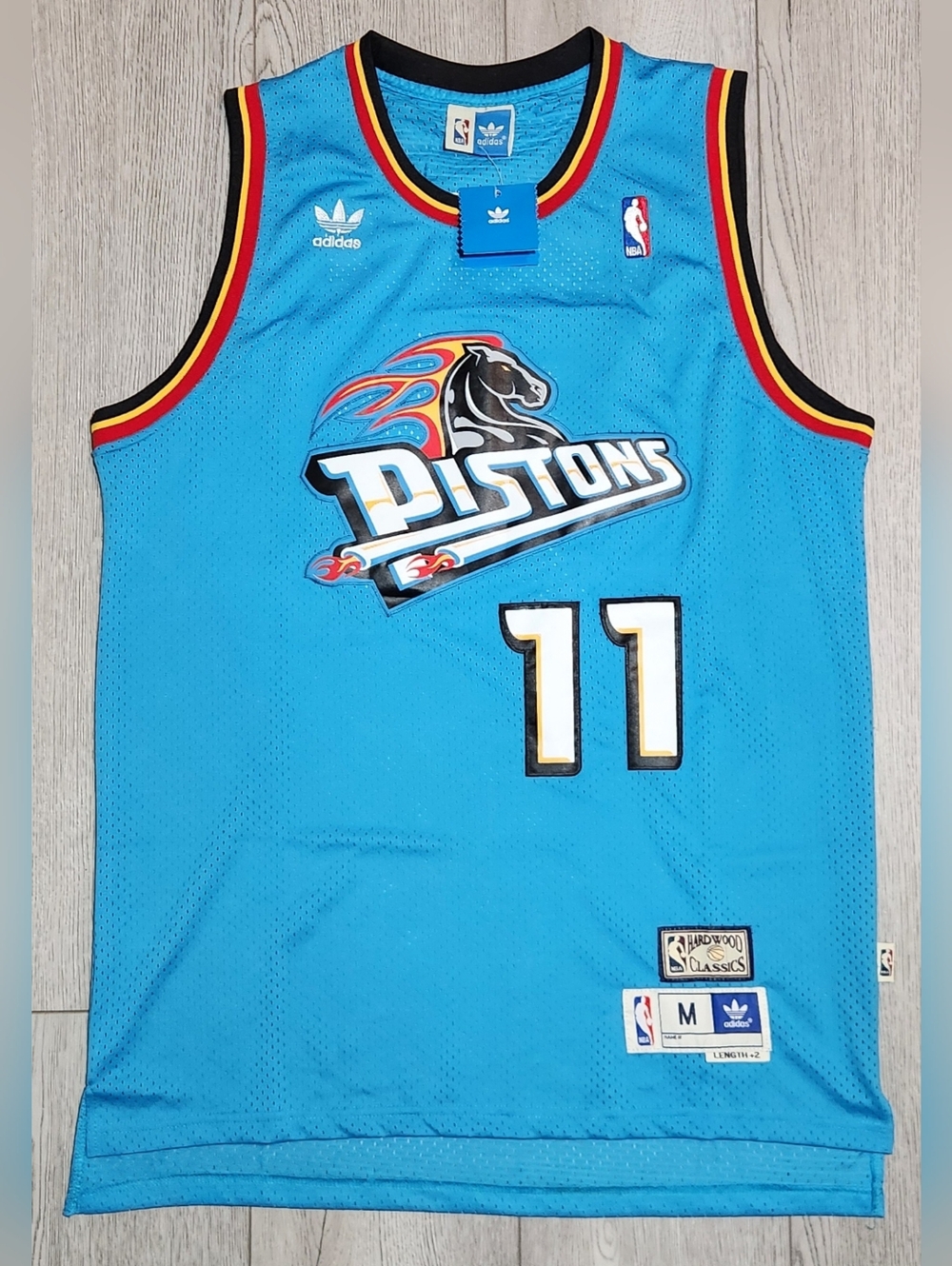 Detroit Pistons Jersey #11 Isiah Thomas Addidas Blue Jersey Sz Medium Men NWT
